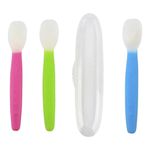 Cuchara de Silicona Suave 100% SoftFlex para Bebé con Estuche de Viaje - Colores Surtidos