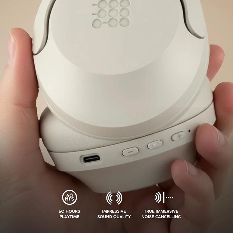 Audífonos Inalámbricos Power Headphones Lite Over-Ear Bluetooth 5.3 con Cancelación Activa de Ruido en Color Light Sand