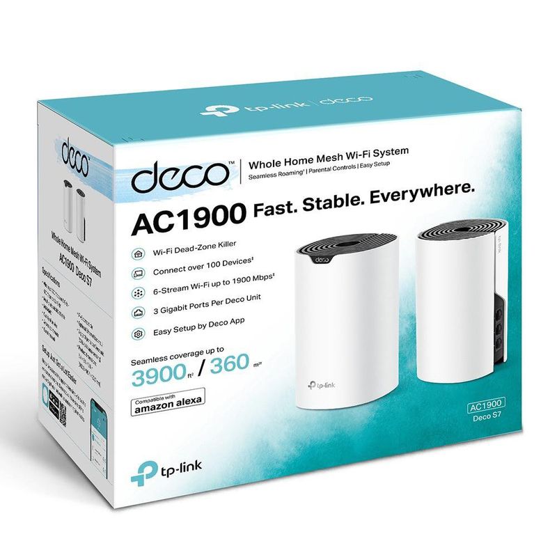 Sistema Wi-Fi Mesh Deco S7 AC1900 con Doble Banda y 2 Unidades Gigabit en Color Blanco