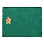 Frazada Navideña de 152 x 115 Cm con Diseño Galleta de Jengibre Color Verde