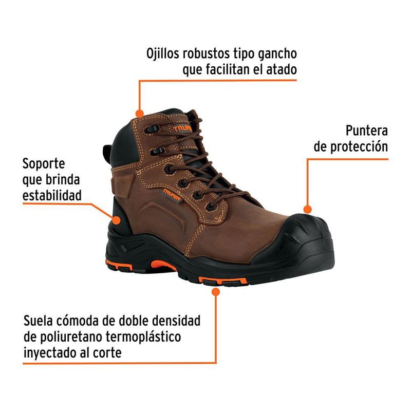 Zapato para Seguridad Dieléctricos Café con Casquillo Talla 10