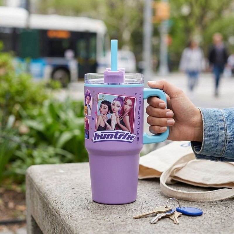 Tumbler Kids con Pajilla Huntrix K-Pop Demon Hunters de 21.6 Oz