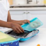 Set de 2 Bolsas Reutilizables Planas de Silicona para Alimentos Color Azul