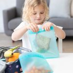Set de 2 Bolsas Reutilizables Planas de Silicona para Alimentos Color Azul