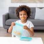 Set de 2 Bolsas Reutilizables Planas de Silicona para Alimentos Color Azul