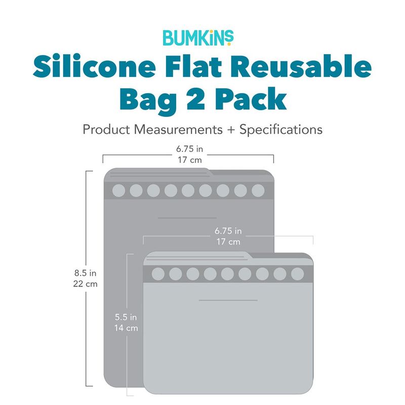 Set de 2 Bolsas Reutilizables Planas de Silicona para Alimentos Color Azul