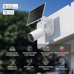 Cámara de Seguridad Exterior C410 KIT WiFi 2K con Panel Solar y Visión Nocturna en Color Blanco