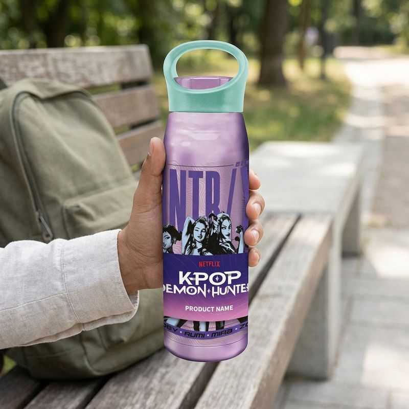 Pachón de Acero Inoxidable Huntrix K-pop Demon Hunters de 22.5 Oz
