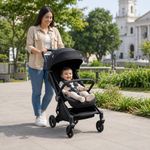 Carruaje de Paseo para Bebé Nano con Plegado Ultracompacto y Capota Amplia Color Negro