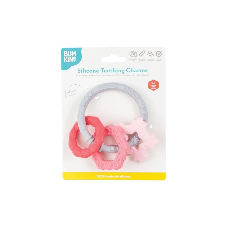 Dijes Mordedores de Silicona para Bebé Color Rosado