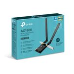 Adaptador PCI Express Archer TX20E Wi-Fi 6 AX1800 con Bluetooth 5.2 y 2 Antenas en Color Negro