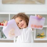 Set de 2 Bolsas Reutilizables Planas de Silicona para Alimentos Color Morado