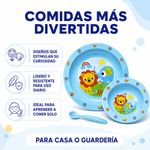 Set de Platos con Cubierto Diseño de Animales, 3 Piezas - Presentación Surtida