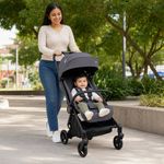 Carruaje de Paseo para Bebé Nano con Plegado Ultracompacto y Capota Amplia Color Gris