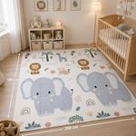 Alfombra de Juego Plegable para Bebé con Cerco Reversible Diseño Selva