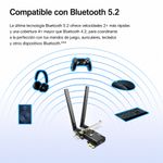 Adaptador PCI Express Archer TX55E Wi-Fi 6 AX3000 con Bluetooth 5.2 y 2 Antenas en Color Negro