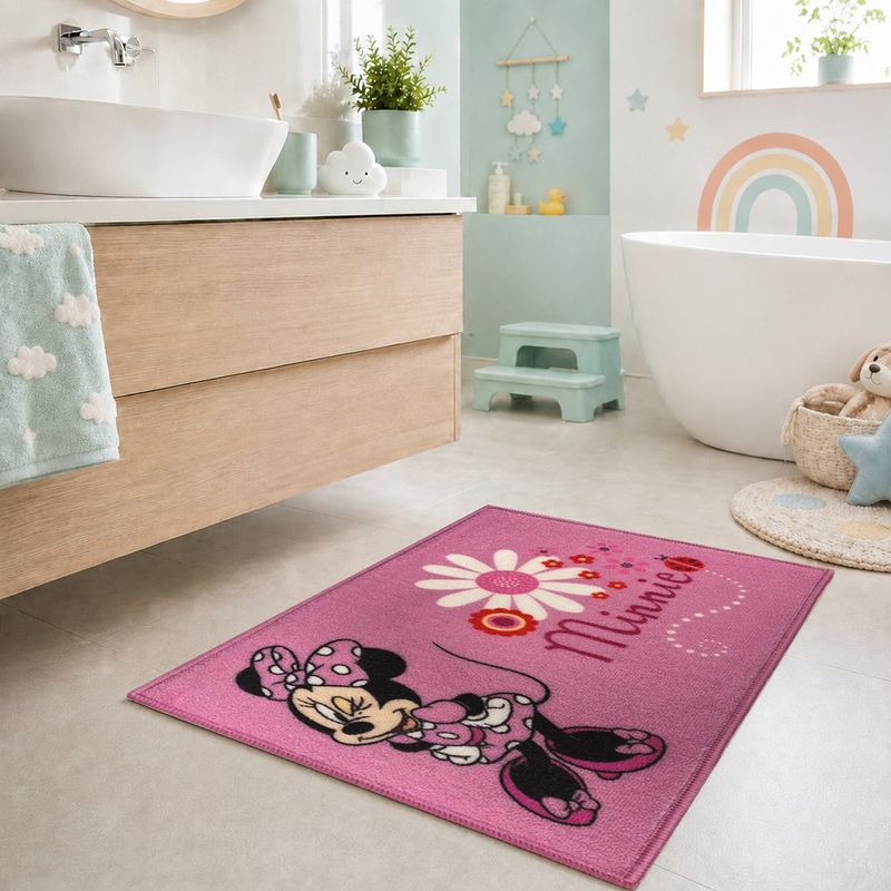 Alfombra Infantil para Baño con Diseño de Minnie de 40 X 60 Cm