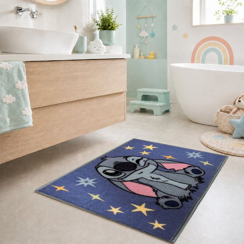 Alfombra Infantil para Baño con Diseño de Stitch de 80 X 120 Cm