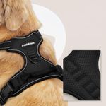 Arnés de Seguridad Ajustable para Perro Talla L Pecho 65-80 cm Tipo Chaleco Acolchado Negro