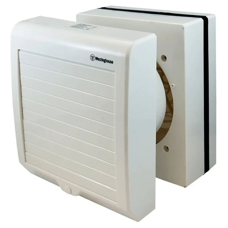 Extractor de Aire de 6 Plg con Persiana Automática y Flujo de 280 m³/h para Techo y Pared Blanco