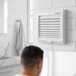 Extractor de Aire de 6 Plg con Persiana Automática y Flujo de 280 m³/h para Techo y Pared Blanco