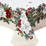 Mantel Navideño Pascuas Beige 152 x 213 cm