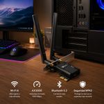 Adaptador PCI Express Archer TX55E Wi-Fi 6 AX3000 con Bluetooth 5.2 y 2 Antenas en Color Negro
