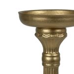 Portavela Decorativo de MDF 24 x 11 cm con Base Redonda para Mesa Dorado