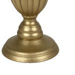 Portavela Decorativo de MDF 24 x 11 cm con Base Redonda para Mesa Dorado