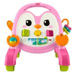 Andador Ríe y Aprende Pingüino Interactivo 2 en 1 con Luces, Sonidos y Actividades Color Rosado