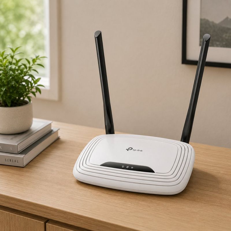 Router Inalámbrico TL-WR841N Wi-Fi 4 N300 de 300 Mbps con 2 Antenas en Color Blanco