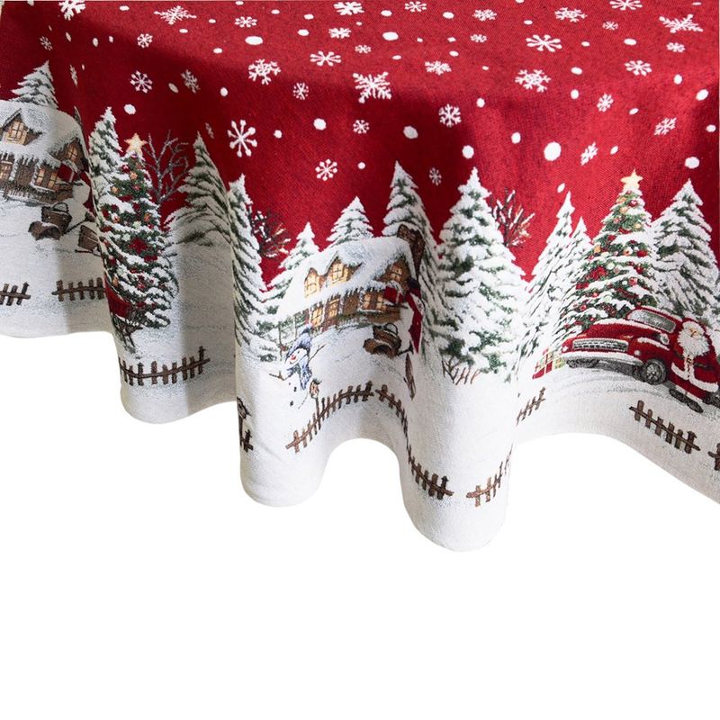 Mantel Redondo Navideño Nevada 183 x 183 cm