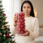 Set de 35 Esferas Navideñas de Poliestireno de 6 Cm Color Rojo