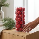 Set de 35 Esferas Navideñas de Poliestireno de 6 Cm Color Rojo