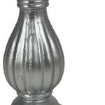 Portavela Decorativo de MDF 17 cm con Base Amplia para Mesa Plateado