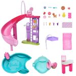 Barbie Set de Piscina de Ensueño con Tobogán, Jacuzzi de Burbujas y Más de 20 Accesorios