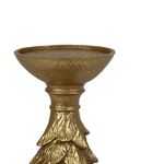 Portavela Decorativo de Resina 26 cm Diseño Pino para Mesa Dorado