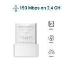 Adaptador Nano USB Inalámbrico Wi-Fi N150 en Color Blanco