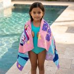Toalla de Playa Infantil 30 x 60 Plg Diseño Unicornio Rosado y Celeste