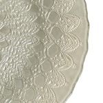Plato Base de Vidrio Labrado 33 cm con Textura en Relieve para Montaje de Mesa Blanco