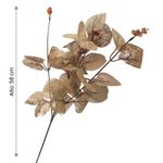 Pick Navideño de Hojas con Tallo para Arreglos de 58 Cm Color Champán