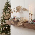 Guirnalda Navideña de Hojas Lunaria para Decoración de 140 Cm Color Champán