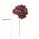 Pick Navideño de Hortensia con Tallo para Arreglos de 69 Cm Color Corinto