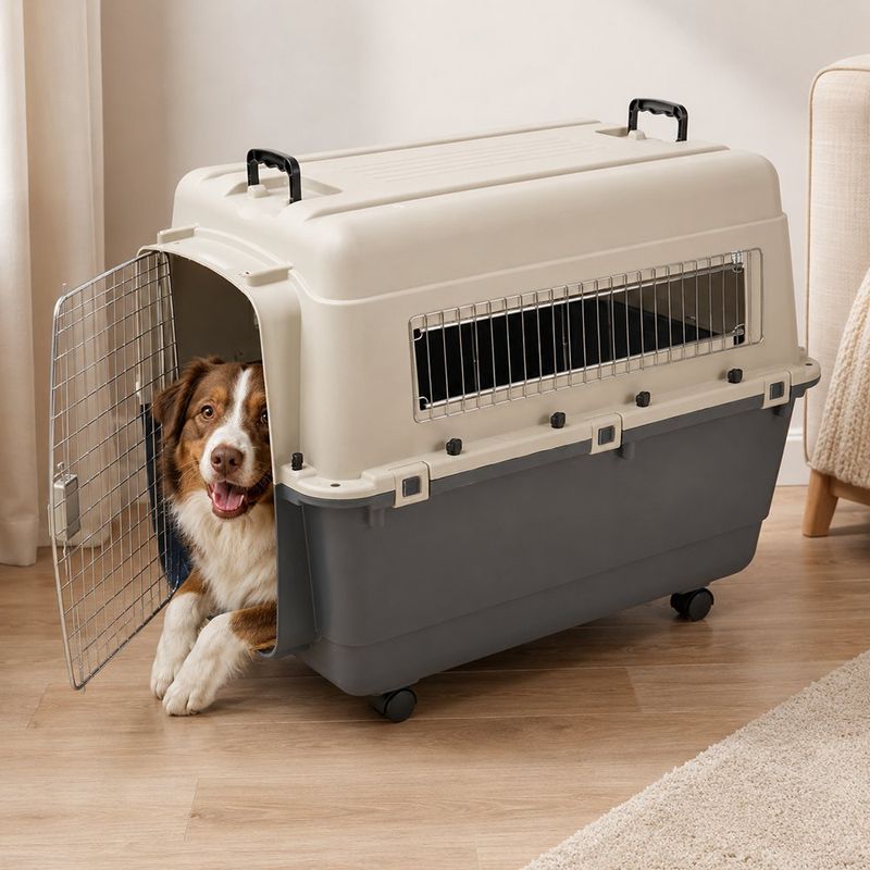 Transportadora de Plástico con Ruedas para Mascota Tamaño No. 5
