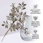 Rama Navideña de Hojas Mixtas con Cuentas para Arreglos de 47 Cm Color Champán