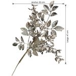 Rama Navideña de Hojas Mixtas con Cuentas para Arreglos de 47 Cm Color Champán