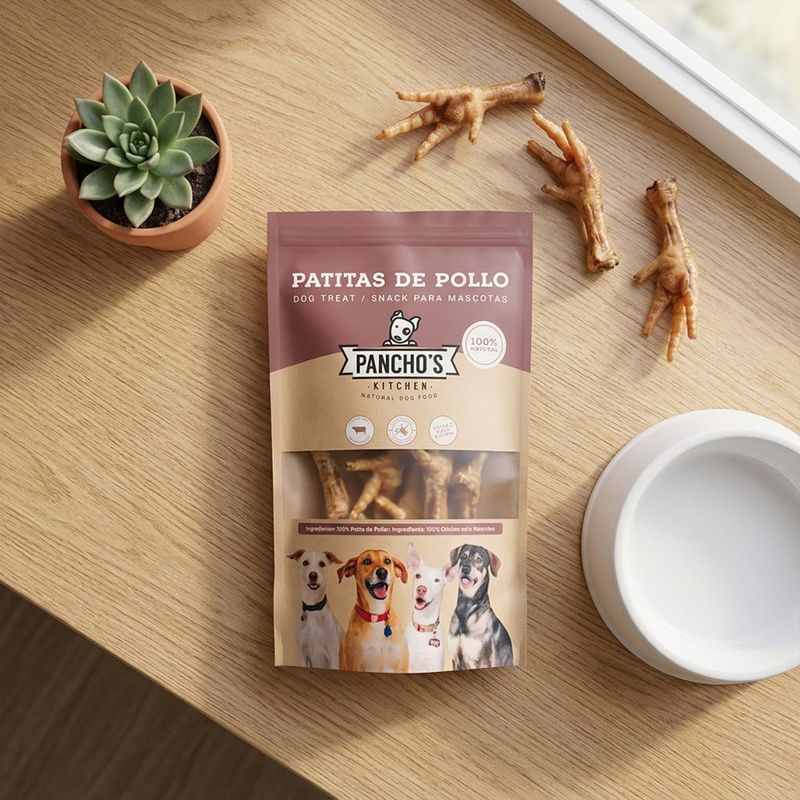 Snack Deshidratado para Perro Jerky de Patitas de Pollo con 8 Unidades