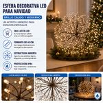 Esfera Navideña Luminosa de 40 cm con 576 Luces LED Blanca Cálida Estructura Abierta IP44