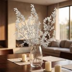 Pick Navideño Nevado con Cuentas para Arreglos de 65 Cm Color Blanco