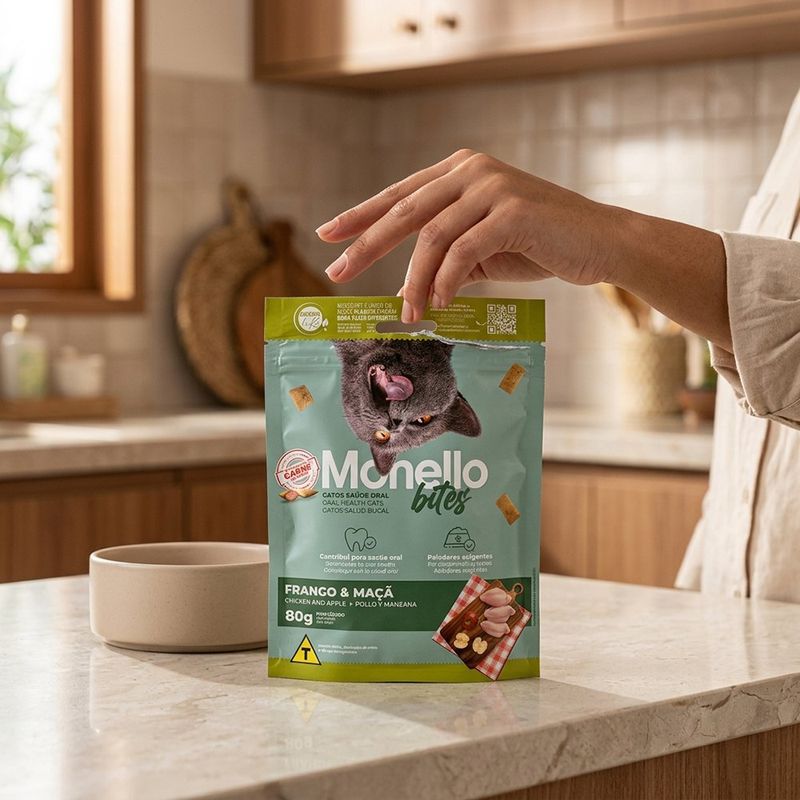 Snack para Gato para Salud Oral Bites con Pollo y Manzana de 80 g